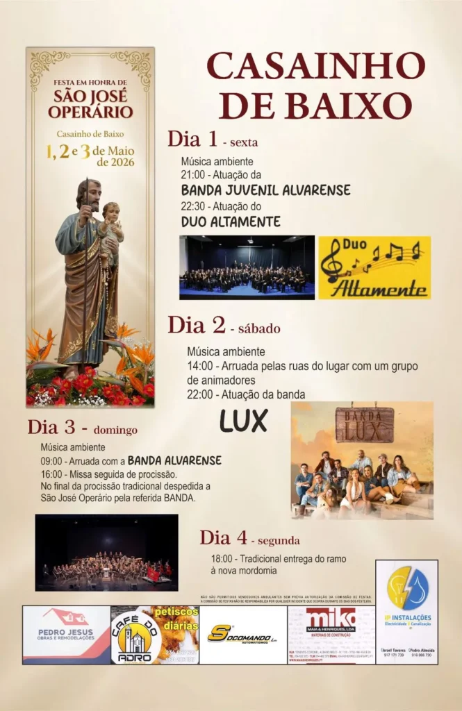 Festas de Casainho de Baixo (São José) 2026