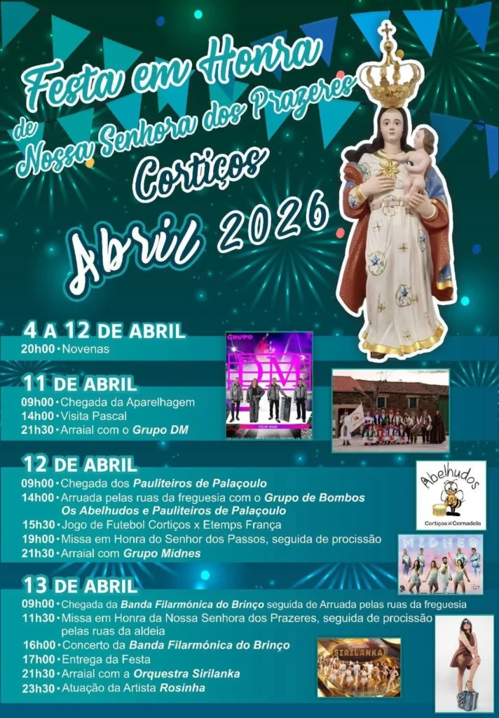 Festas de Cortiços (Senhora dos Prazeres) 2026