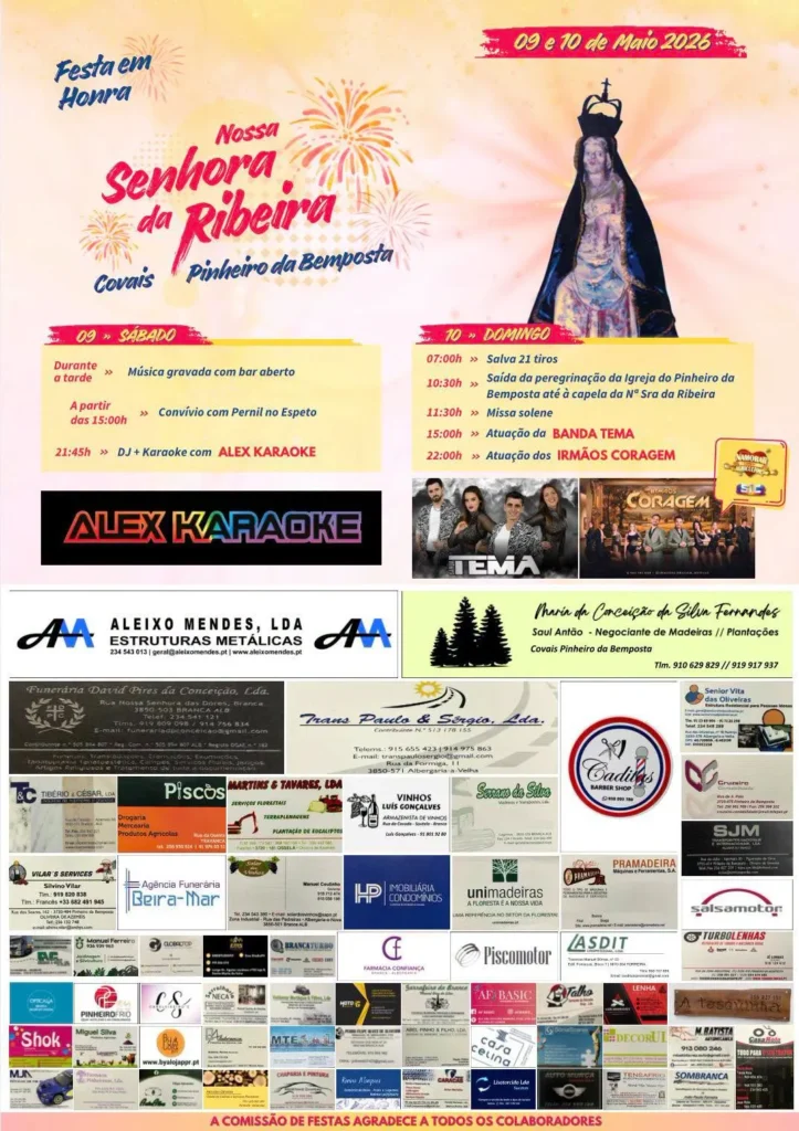 Festas de Covais, Pinheiro da Bemposta (Senhora da Ribeira) 2026
