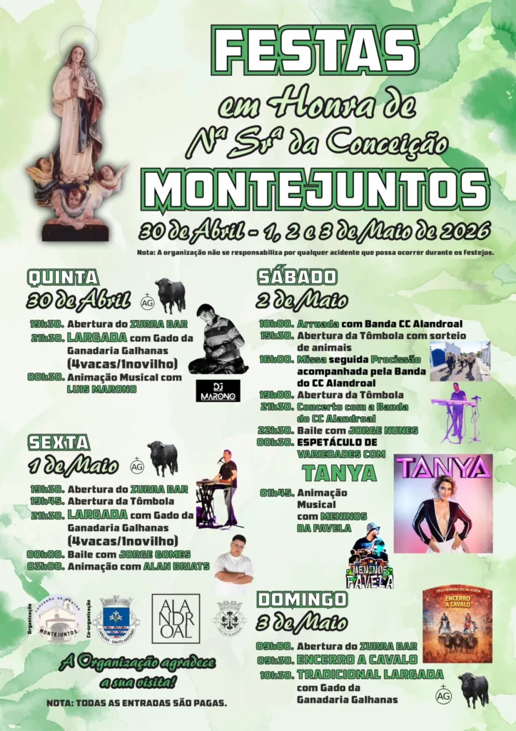 Festas de Montejuntos, Alandroal (Senhora da Conceição) 2026