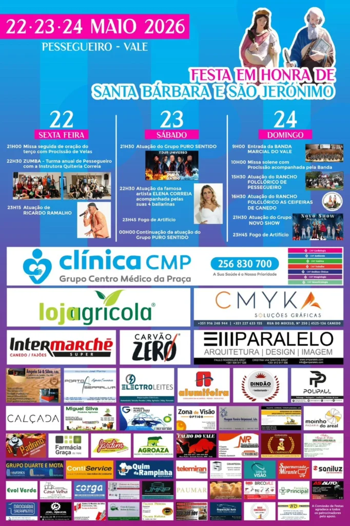 Festas de Pessegueiro, Vale (Santa Bárbara) 2026