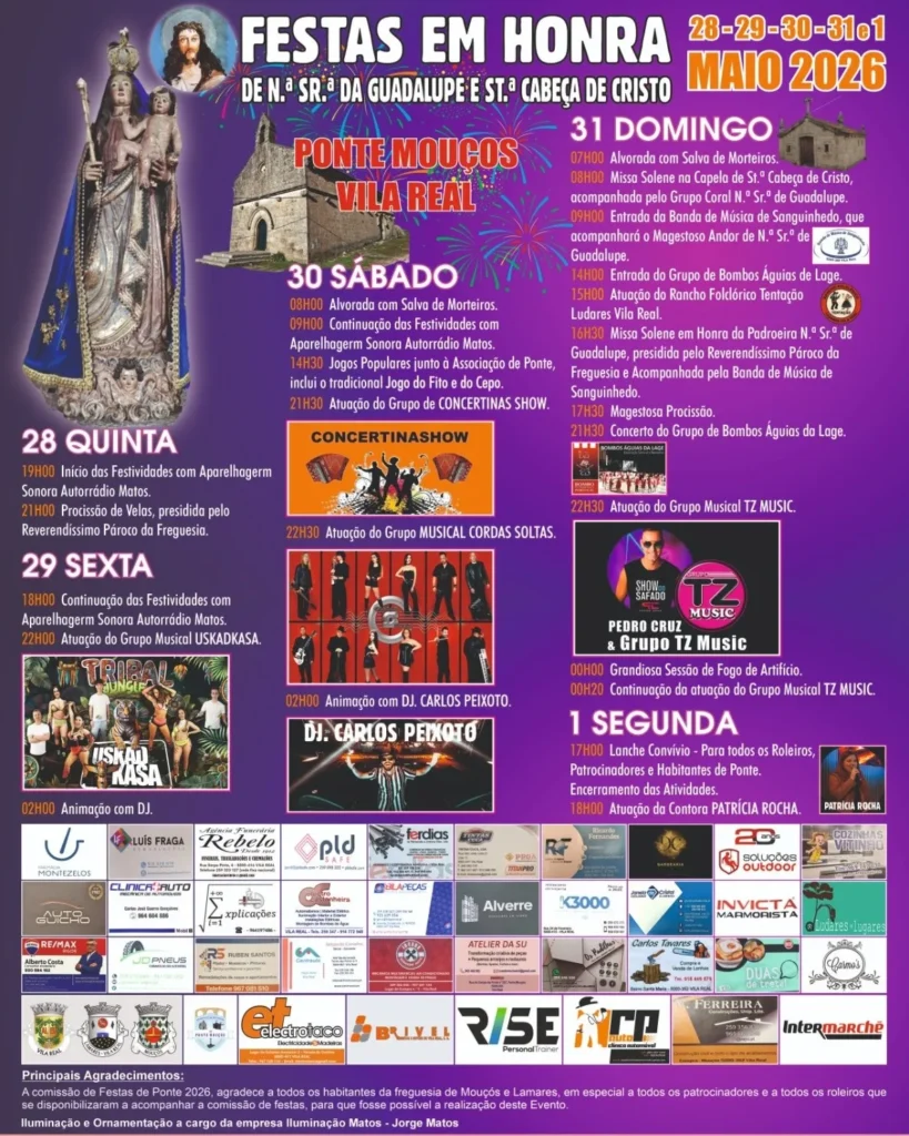 Festas de Ponte Mouços, Vila Real (Senhora da Guadalupe) 2026