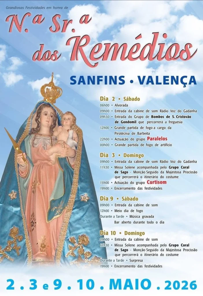 Festas de Sanfins, Valença (Senhora dos Remédios) 2026