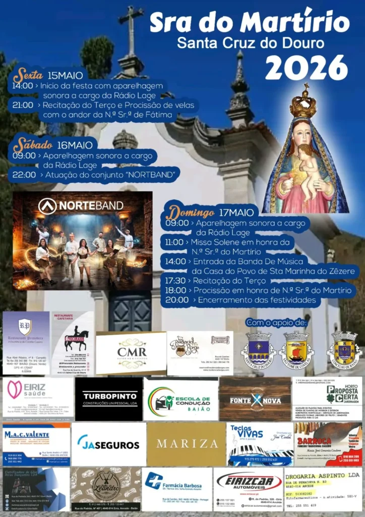 Festas de Santa Cruz do Douro (Senhora do Martírio) 2026