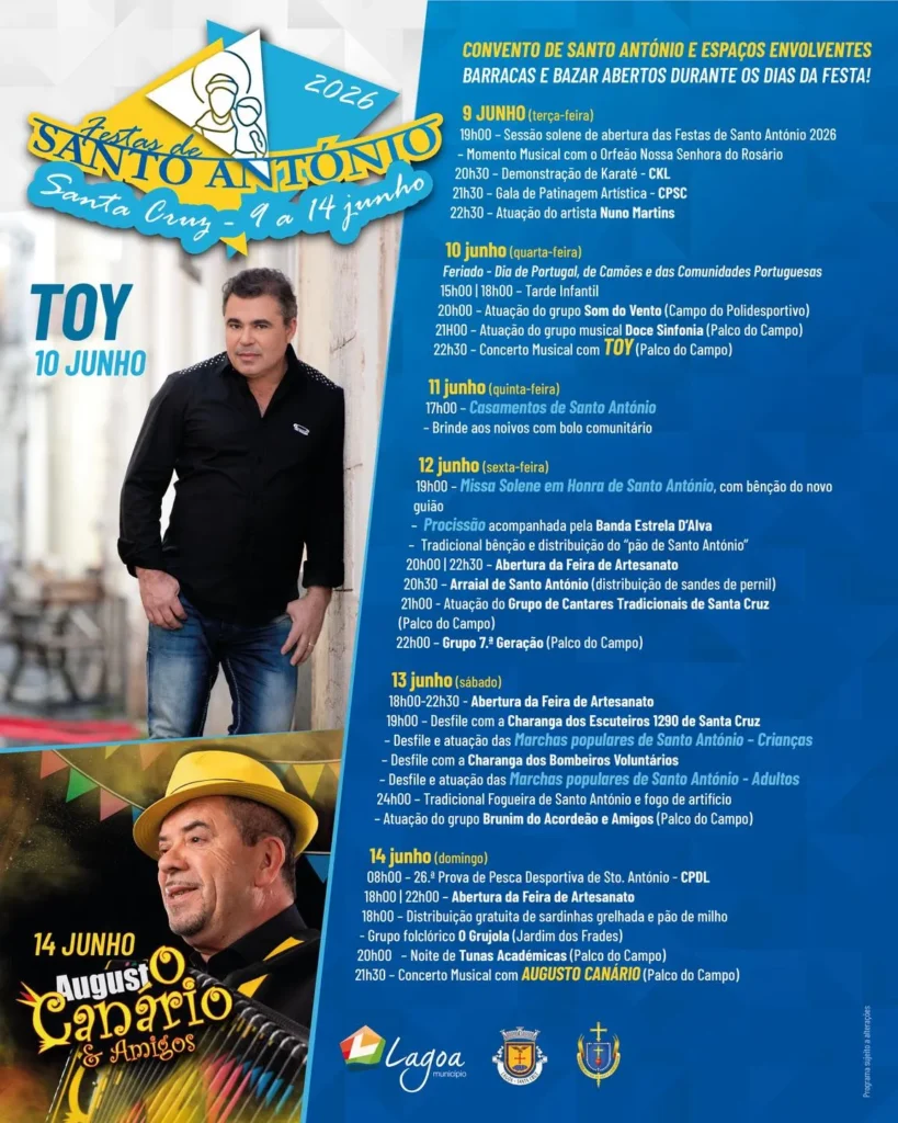 Festas de Santa Cruz, Lagoa (Santo António) 2026