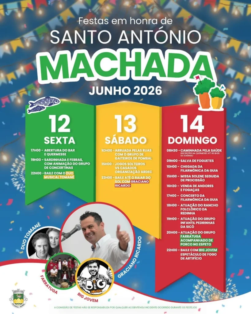 Festas da Machada, Pombal (Santo António) 2026