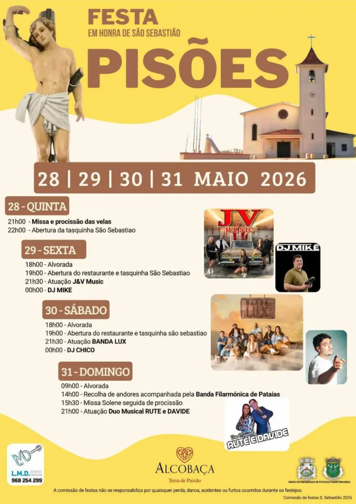 Festas de Pisões (São Sebastião) 2026