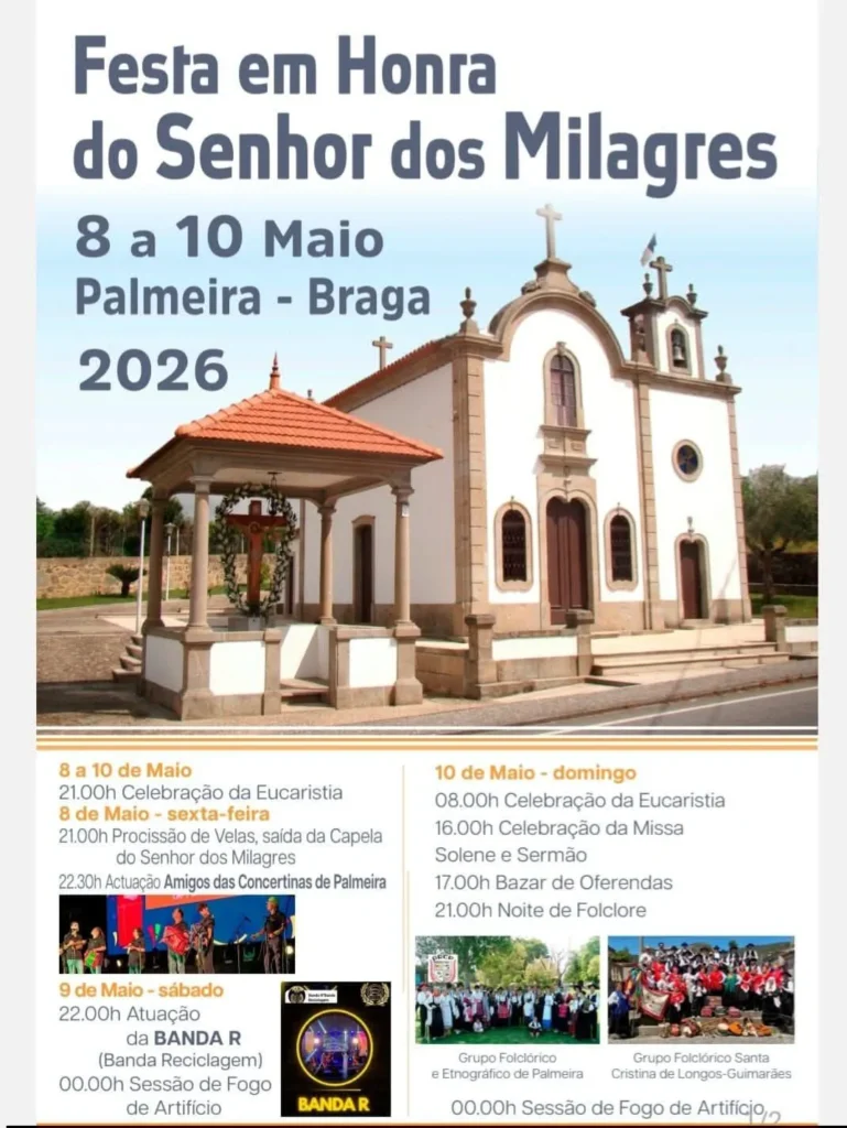 Festas de Palmeira, Braga (Senhor dos Milagres) 2026