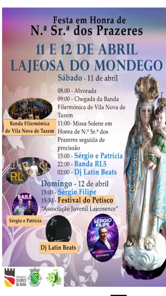 Festas de Lajeosa do Mondego (Senhora dos Prazeres) 2026