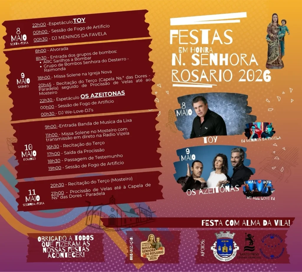 Festas de Vilarinho, Santo Tirso (Senhora do Rosário) 2026