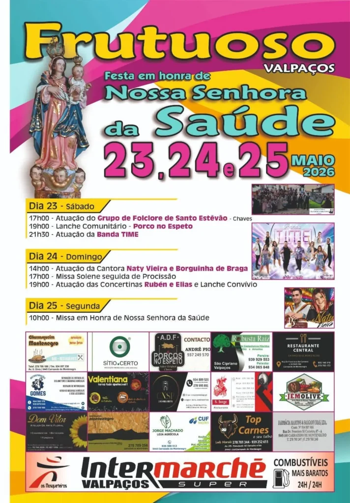 Festas de Frutuoso, Valpaços (Senhora da Saúde) 2026