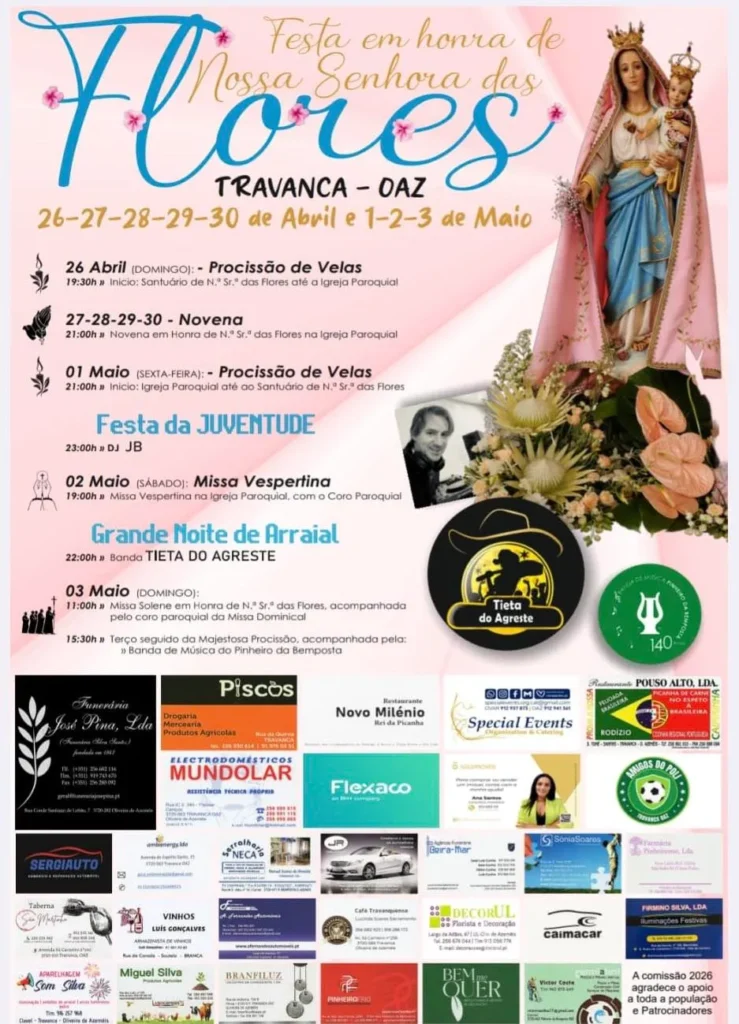 Festas de Travanca, Oliveira de Azeméis (Senhora das Flores) 2026