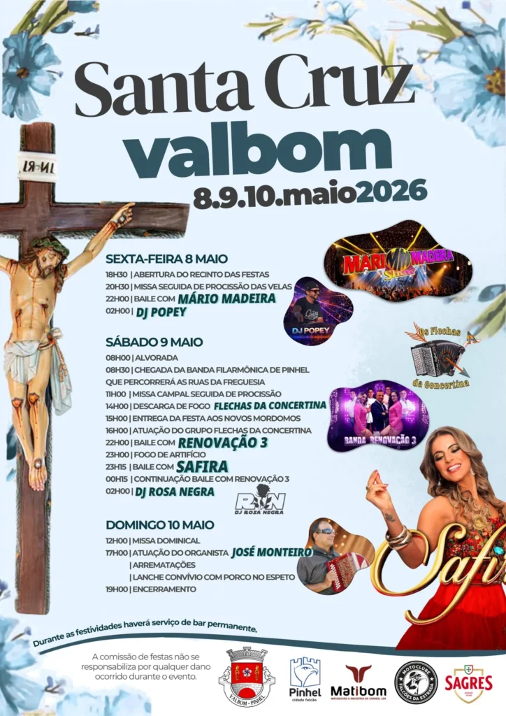 Festas de Valbom, Pinhel (Santa Cruz) 2026