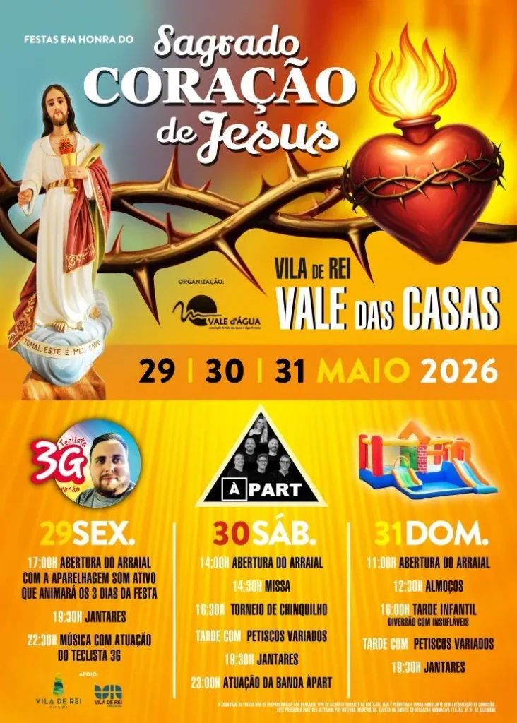 Festas de Vale das Casas, Vila de Rei (Sagrado Coração de Jesus) 2026