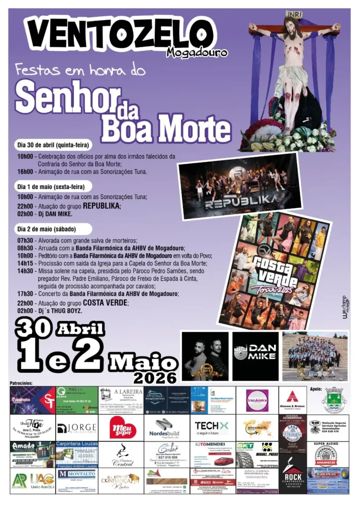 Festas do Ventozelo, Mogadouro (Senhor da Boa Morte) 2026