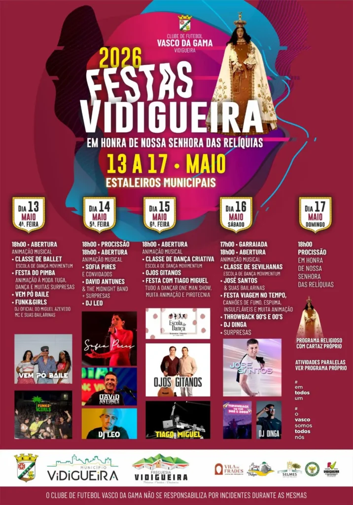 Festas da Vidigueira (Senhora das Relíquias) 2026