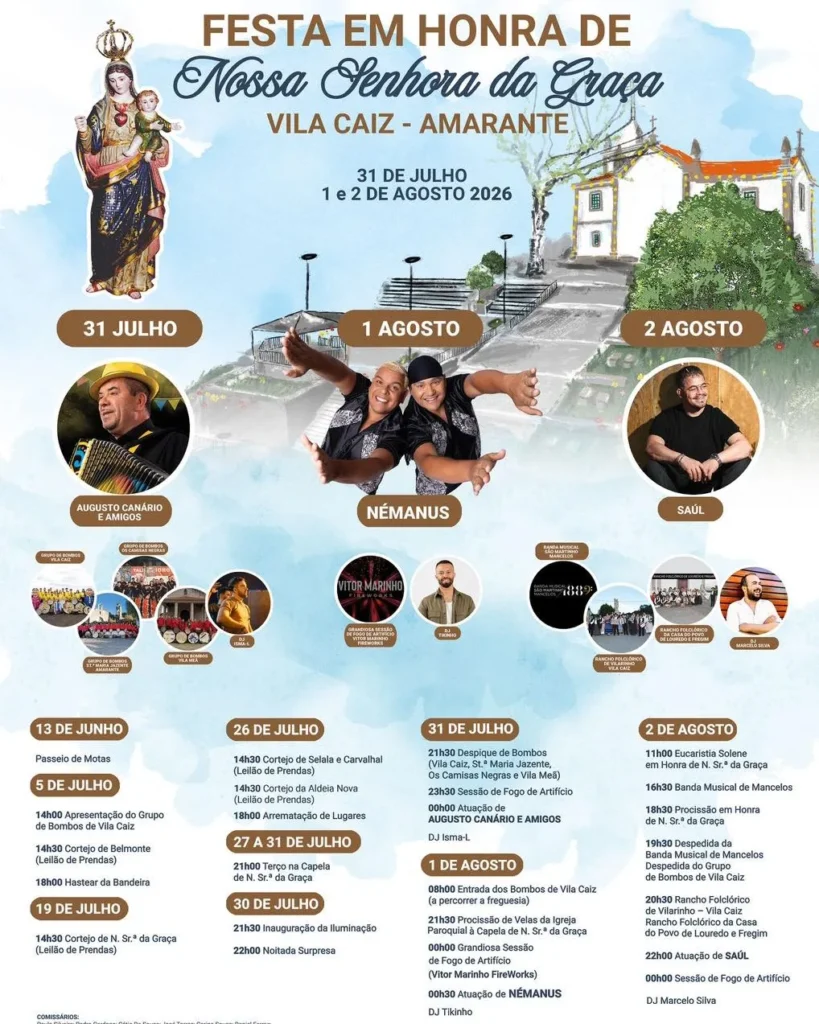 Festas de Vila Caiz, Amarante (Senhora da Graça) 2026