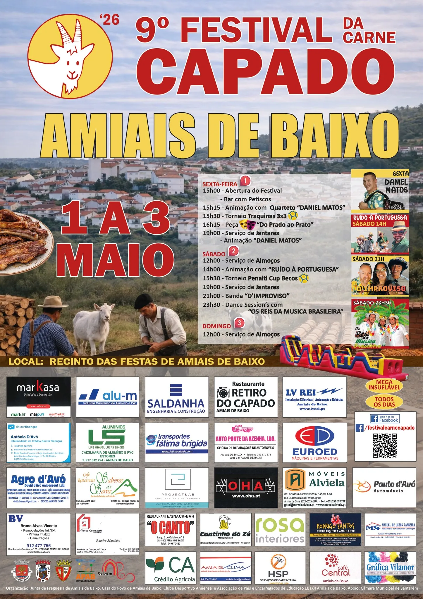 Festas de Amiais de Baixo (Festival do Capado) 2026 - Agenda de Concertos