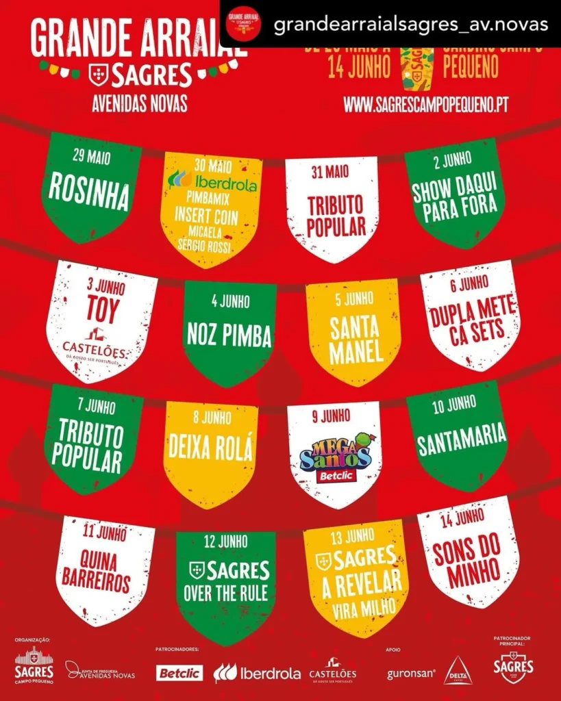 Grande Arraial das Avenidas Novas 2026 em Lisboa