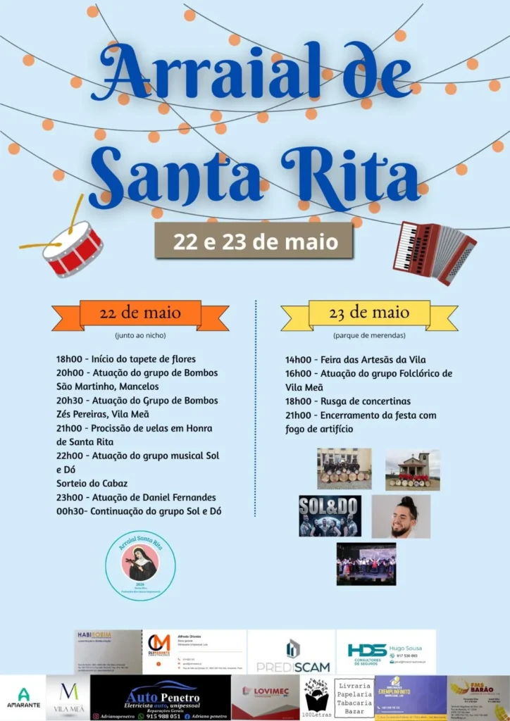 Arraial de Santa Rita 2026 em Vila Meã