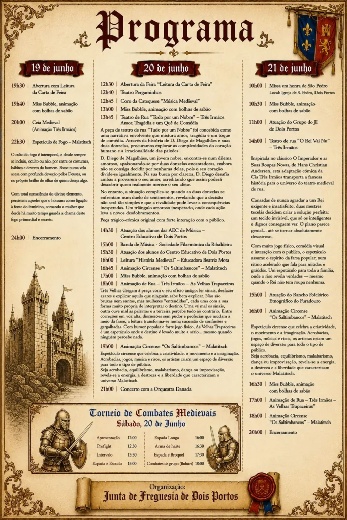 Feira Medieval de Dois Portos 2026