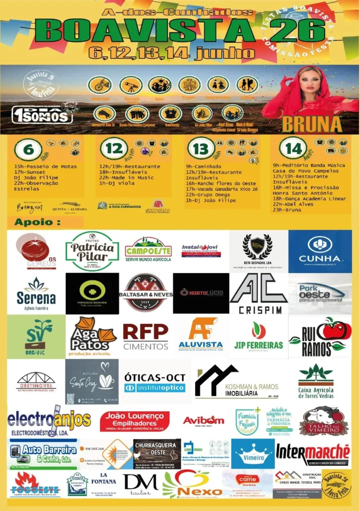 Festas da Boavista, A-dos-Cunhados 2026