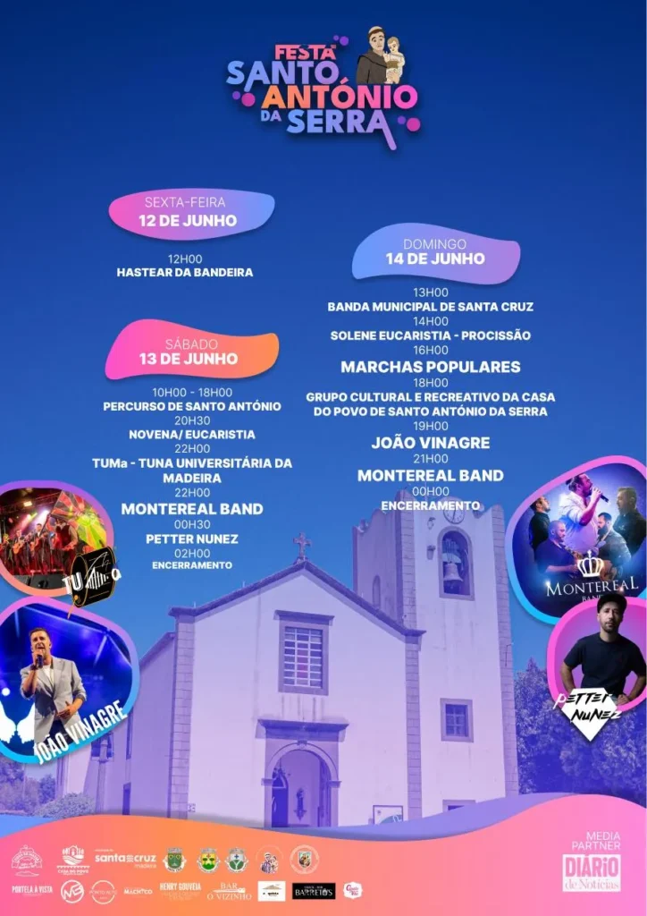 Festas de Santo António da Serra 2026 em Santa Cruz (Madeira)