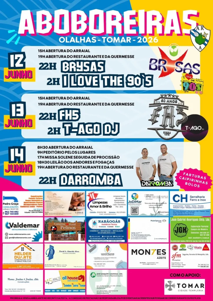 Festas de Aboboreiras, Tomar 2026