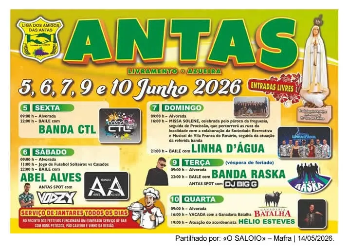 Festas de Antas 2026 em Livramento