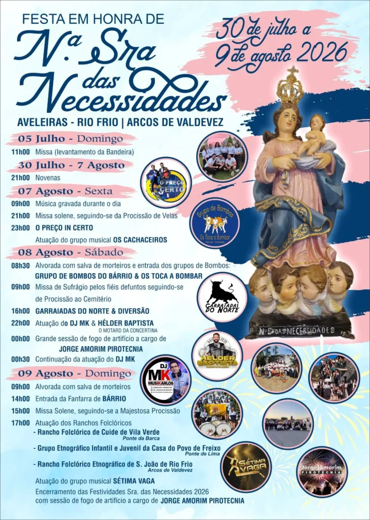 Festas de Aveleiras, Rio Frio (Senhora das Necessidades) 2026