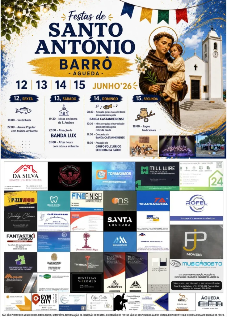 Festas de Barrô, Águeda (Santo António) 2026