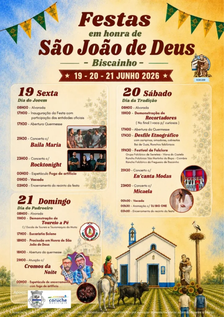 Festas de Biscainho, Coruche (São João de Deus) 2026