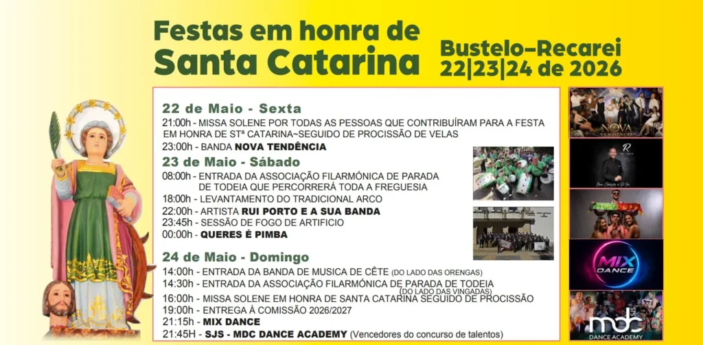Festas de Bustelo, Recarei (Santa Catarina) 2026