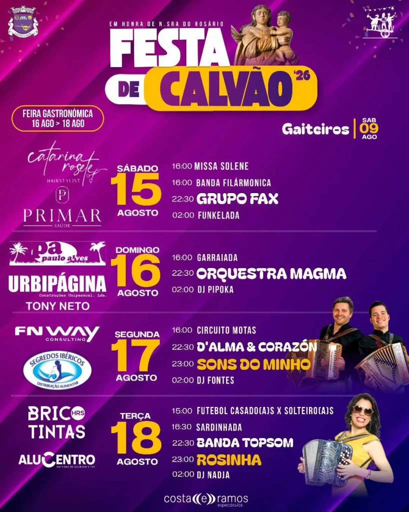 Festas de Calvão (Senhor do Rosário) 2026
