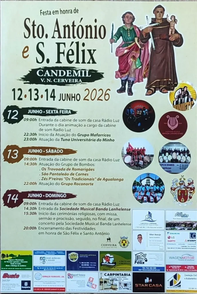 Festas de Candemil, Vila Nova de Cerveira (Santo António) 2026