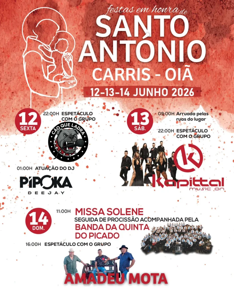 Festas de Carris, Oiã (Santo António) 2026