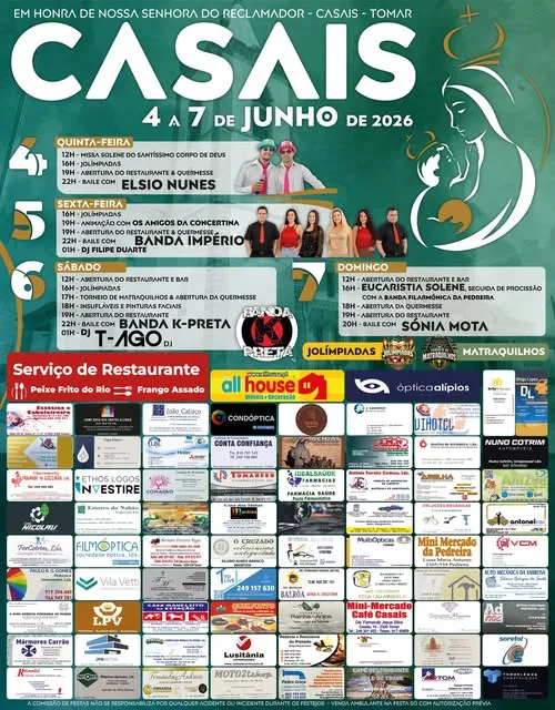 Festas de Casais, Tomar (Senhora do Reclamador) 2026