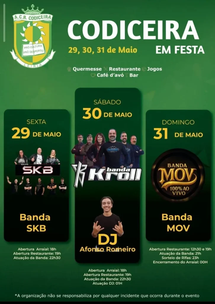 Festas de Codiceira, Leiria 2026