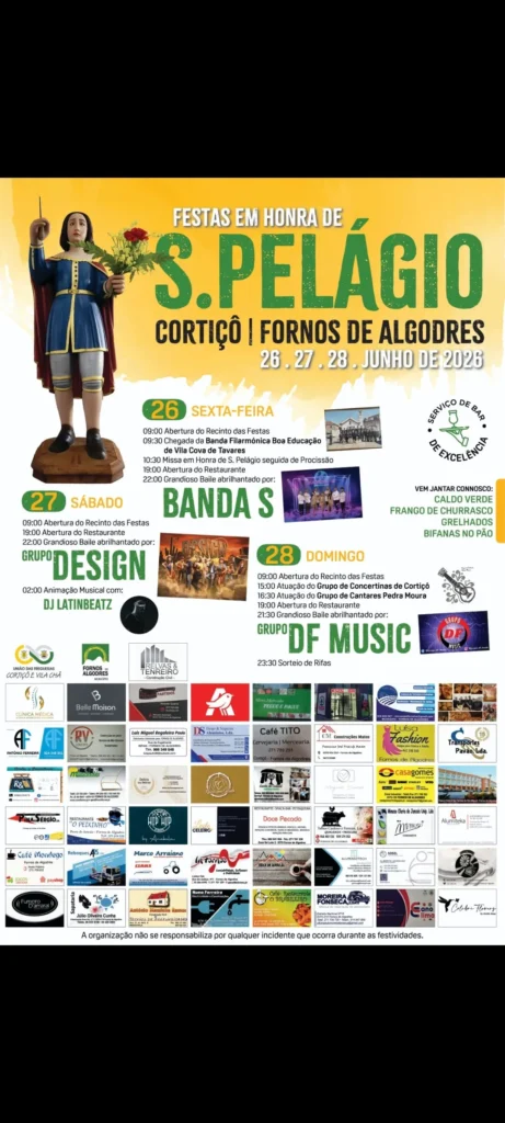 Festas de Cortiçô, Fornos de Algodres (São Pelágio) 2026