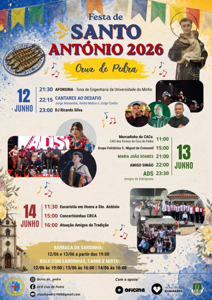 Festas de Cruz de Pedra (Santo António) 2026