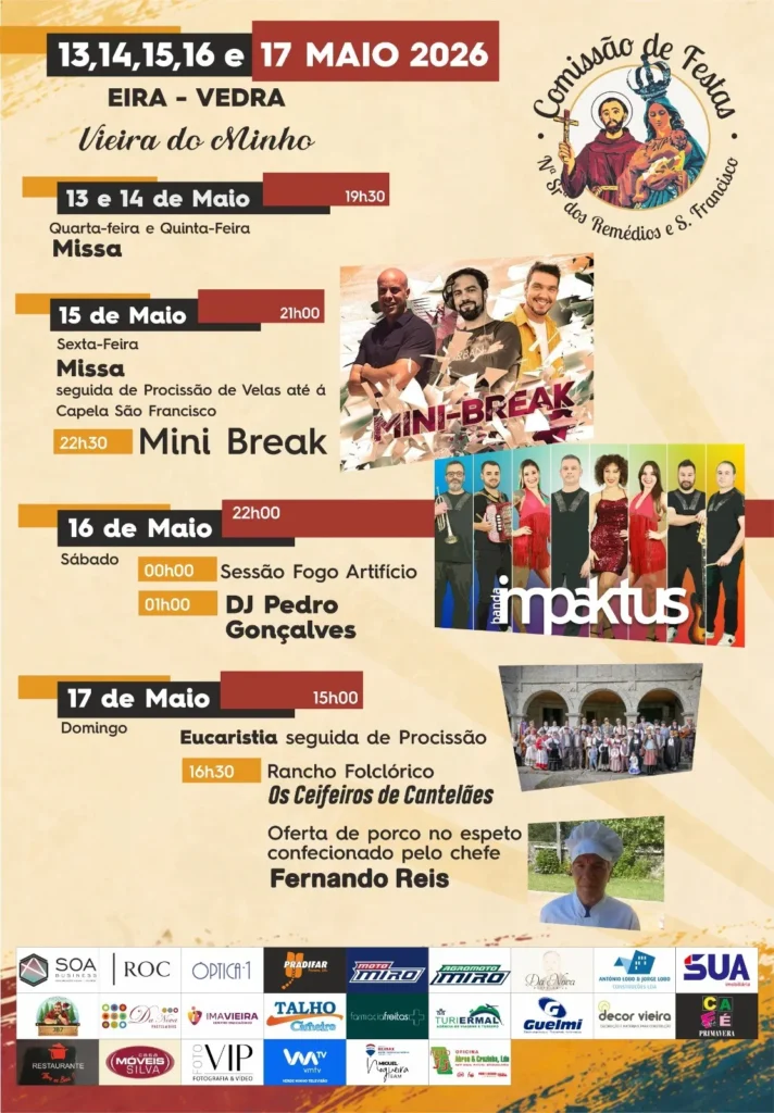 Festas de Eira - Vedra, Vieira do Minho (Senhora dos Remédios) 2026