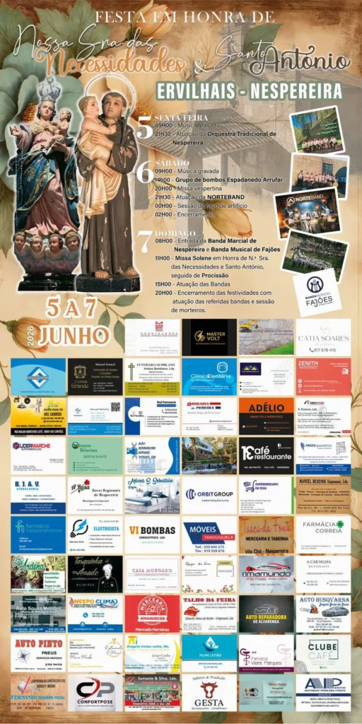 Festas de Ervilhais, Nespereira (Senhora das Necessidades) 2026