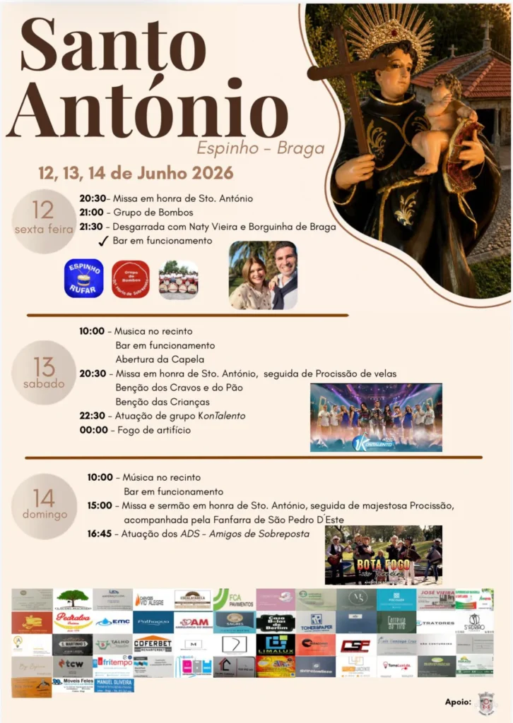 Festas de Espinho, Braga (Santo António) 2026