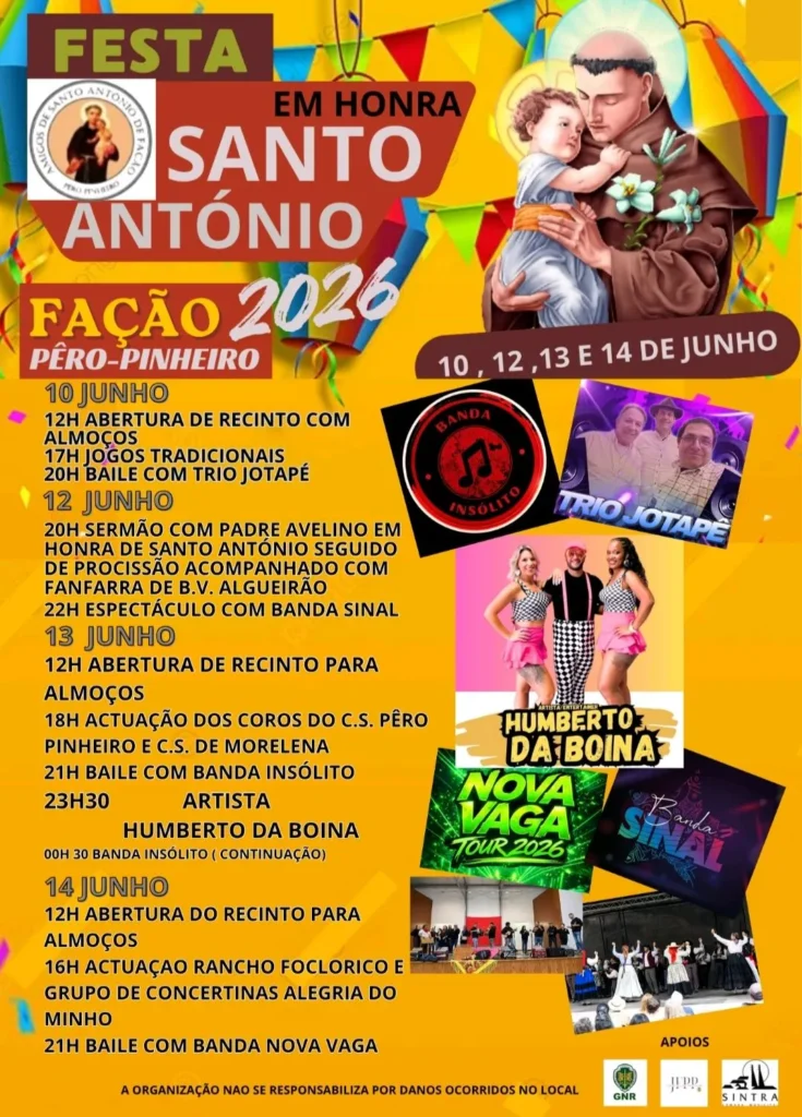 Festas de Fação, Pêro Pinheiro (Santo António) 2026