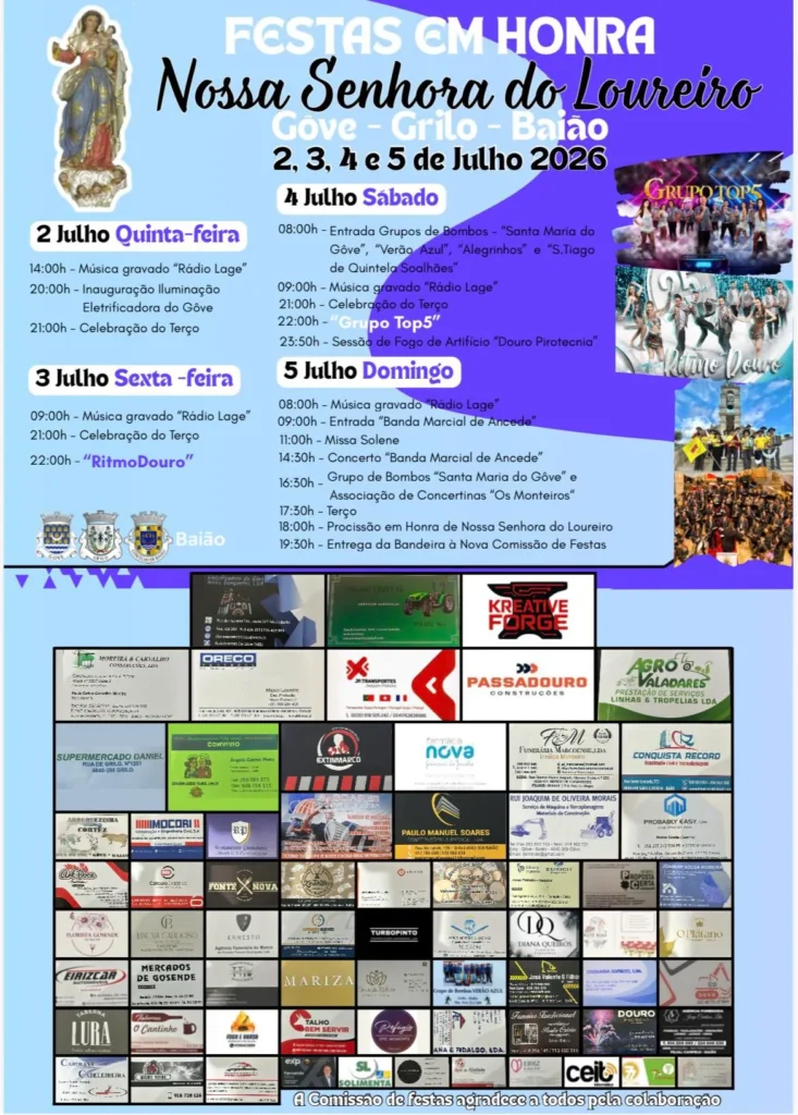 Festas de Gôve, Baião (Senhora do Loureiro) 2026