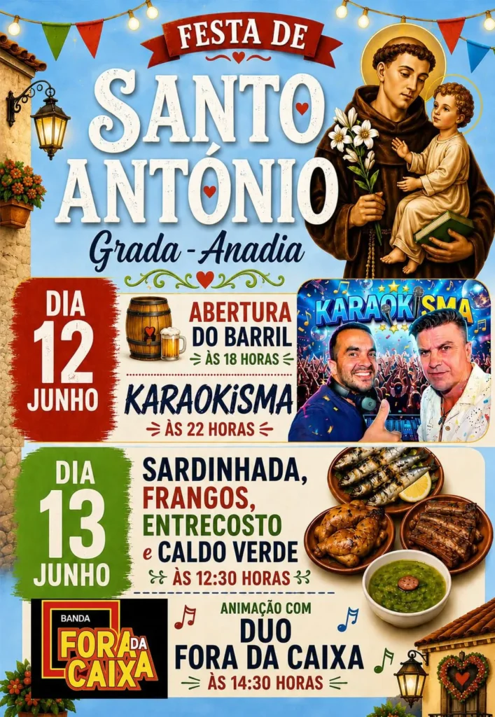 Festas de Grada, Anadia (Santo António) 2026