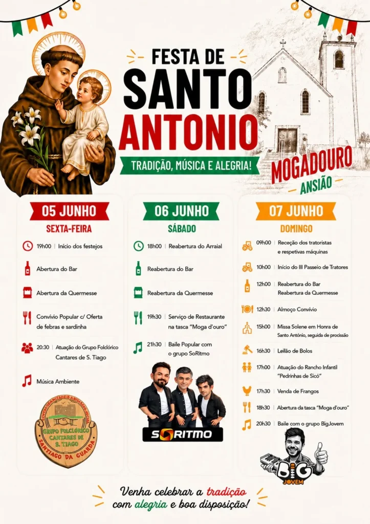 Festas de Mogadouro, Ansião (Santo António) 2026