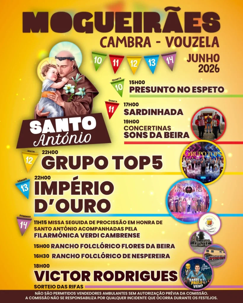 Festas de Mogueirães, Vouzela (Santo António) 2026