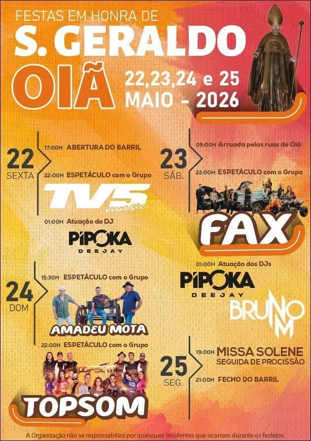 Festas de Oiã (São Geraldo) 2026