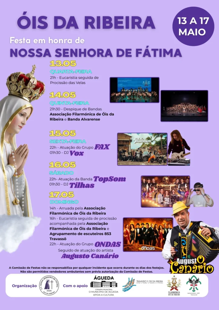 Festas de Óis da Ribeira (Senhora de Fátima) 2026